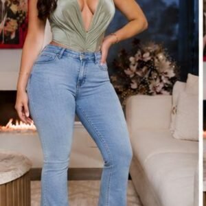 Jean Flare Esculpido de Tiro Alto – Elegancia Retro Moderna